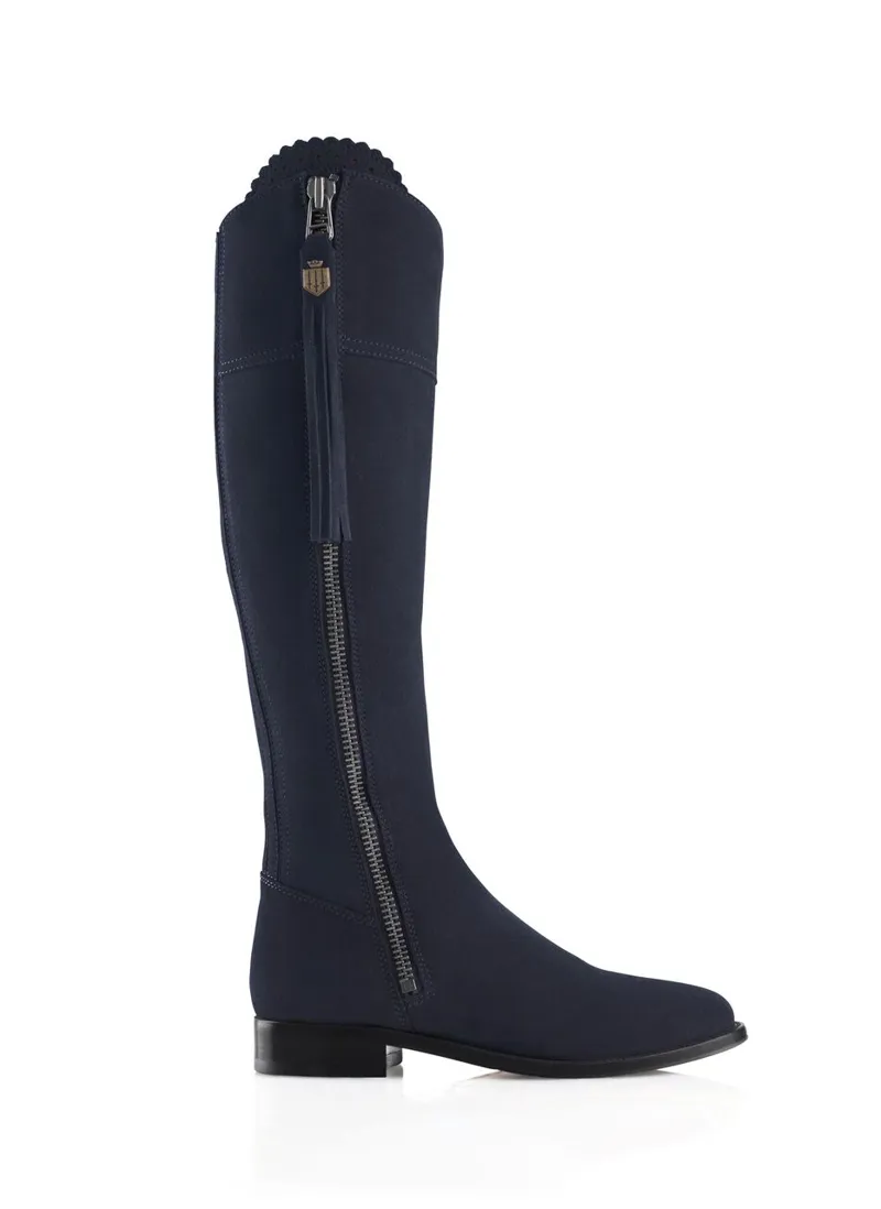 Fairfax and Favor Flat Regina Suede Sporting Fit Navy